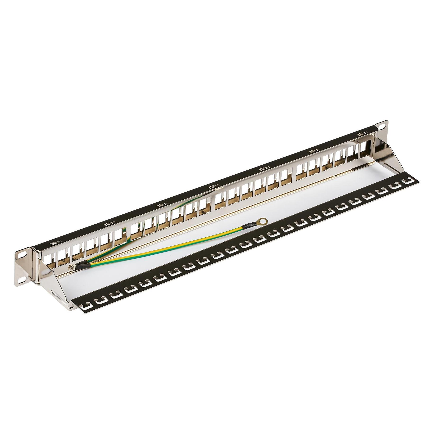 EFB Elektronik Verteilerfeld 48,30cm (19) 1HE, 24-Port, metallfarben Zur Aufnahme von Modulen im Keystone-FormatIn (37576.1V2)