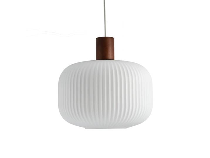 Scandi Living Suspension Fair Ø30 cm Verre givré-frêne teinté foncé