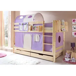 TiCAA Etagenbett "Marcel" Kiefer Natur Classic