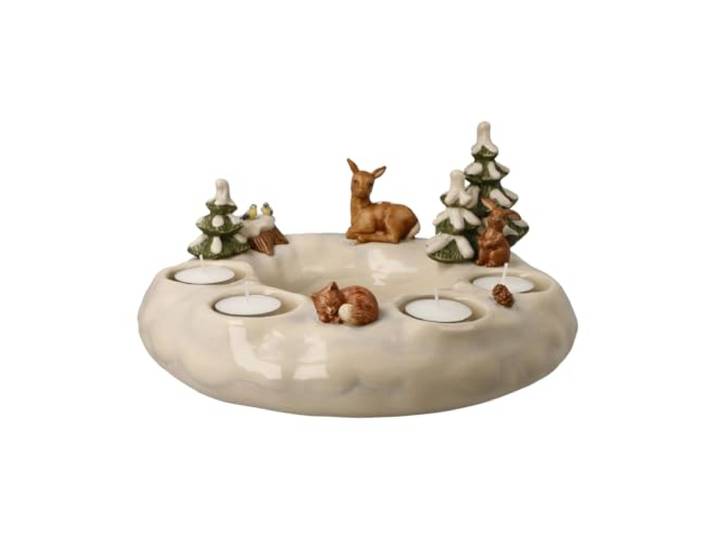 Goebel Teelichthalter Adventskranz Winterwald - Winterwald Weihnachten