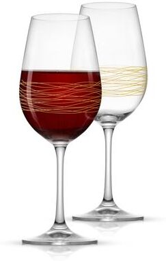JoyJolt Golden Royale Crystal Red Wine Glasses - 17 oz - Set of 2 - 17 oz
