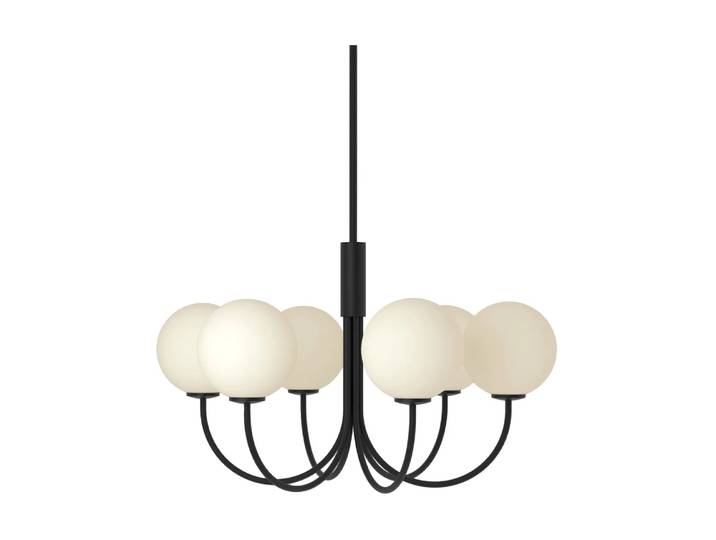 Herstal Ballon kroonluchter Zwart, Ø60 cm