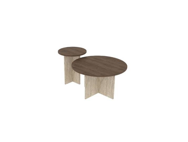 Ensemble de table basse en bois  Private  70 x 70 x 40 cm - Noyer