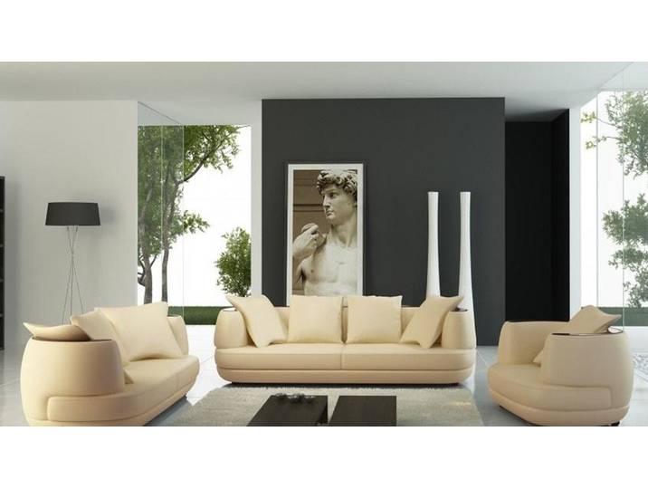 Xlmoebel Sofa Ledersofa mit USB-Anschluss und weichen Polstern, Hergestellt in Europa