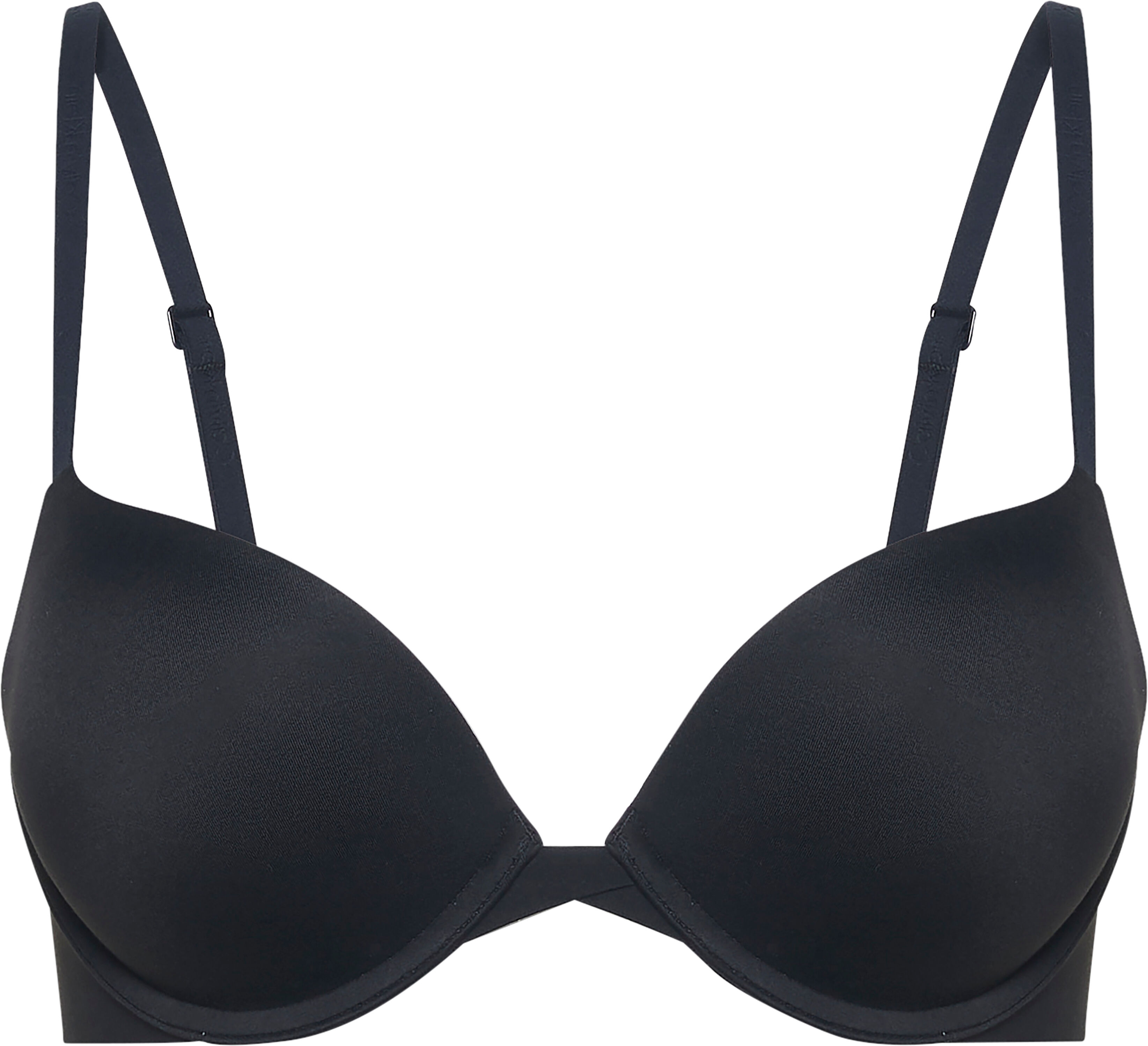Push-up-BH "PUSH UP PLUNGE", Damen, Gr. 80, Cup DD, schwarz, Obermaterial: 79% Polyamid, 21% Elasthan, CALVIN KLEIN UNDERWEAR, unifarben, Basic, körpernah, BHs Push-up-BH, mit glattem Finish schwarz 80, Cup DD