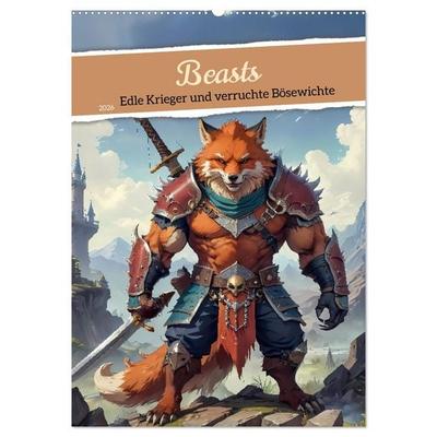 Beasts - Edle Krieger und verruchte Bösewichte (Wandkalender 2026 DIN A2 hoch), CALVENDO Monatskalender