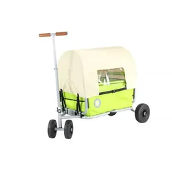 Beachtrekker faltbarer Bollerwagen Life mit integrierter Feststellbremse und Sonnenverdeck Grün und Luftreifen