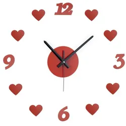 Relaxdays DIY Wanduhr "Herzen" Rot,Schwarz