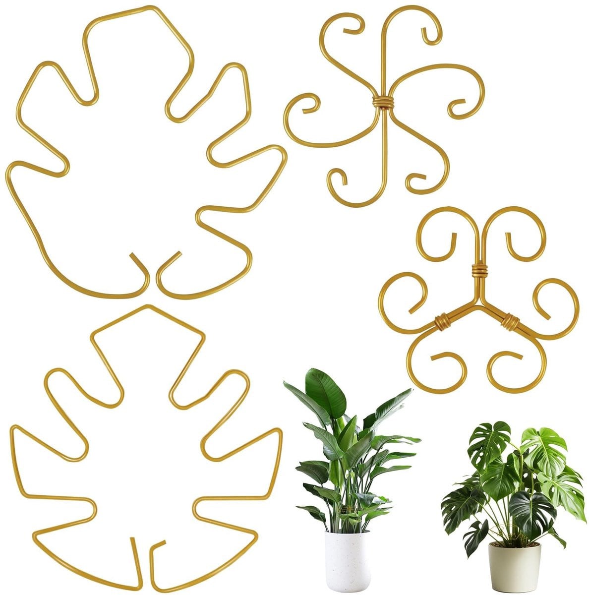 Dailygoods Plantenstengelhouder 4 stuks - Metalen plantensteunen