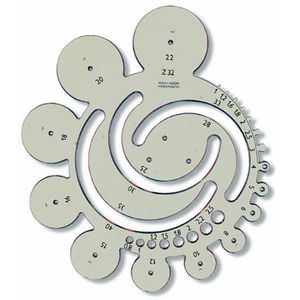 Koh-I-Noor Schablone K749002, Radiusschablone, Ø 0,8 - 40 mm, 150 x 210 mm
