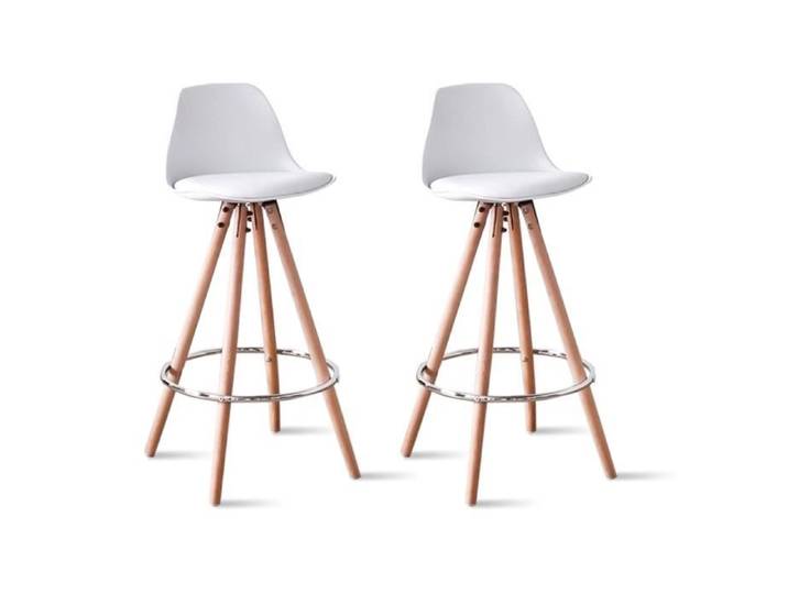 Lot de 2 tabourets de bar blancs - Soren