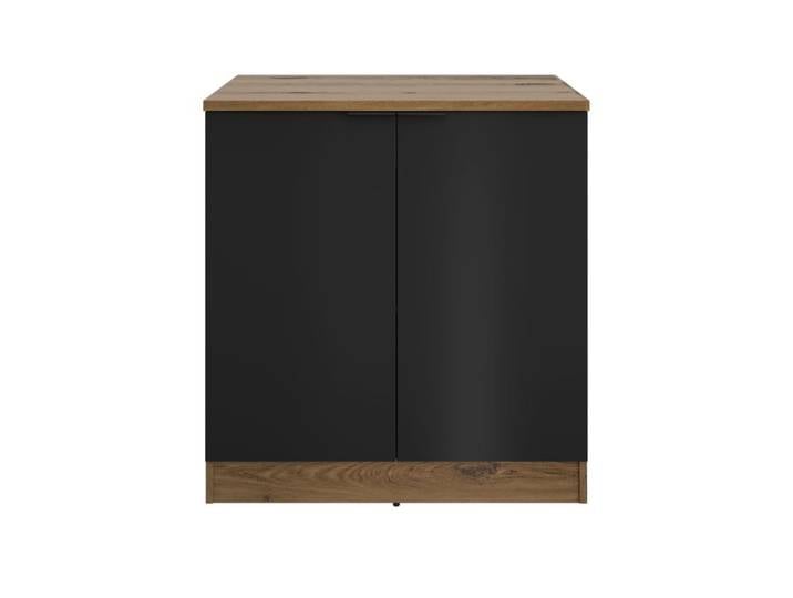 Bas 80 cm 2 portes EDEN chêne - gris