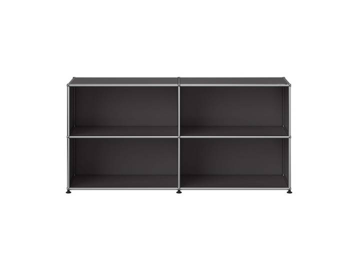 USM Haller Sideboard M67 anthrazitgrau 2-fach breit 4 Fächer offen 152.3x74x37.3 cm