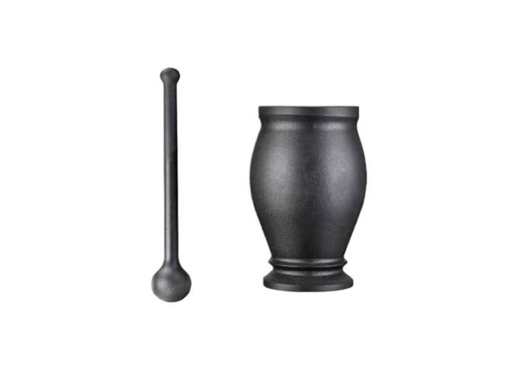Knoblauchpresse Edelstahl Gusseisen-Pounding-Glas, Vintage-Haushaltshandbuch, Mörser-Set, Gewürzstampfer, Küchenwerkzeuge, Mühlen Knoblauchzerkleinerer(Groß)