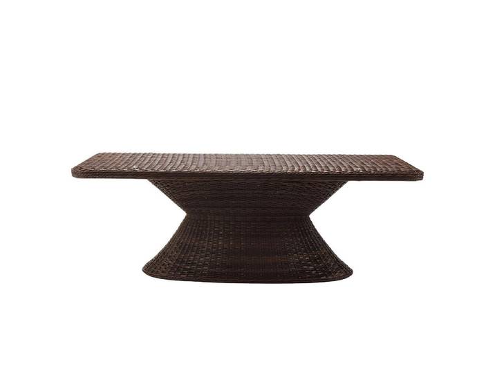 Xlmoebel Couchtisch Brauner Rattan-Couchtisch im modernen Design mit eleganter Optik (Tisch), Hergestellt in Europa