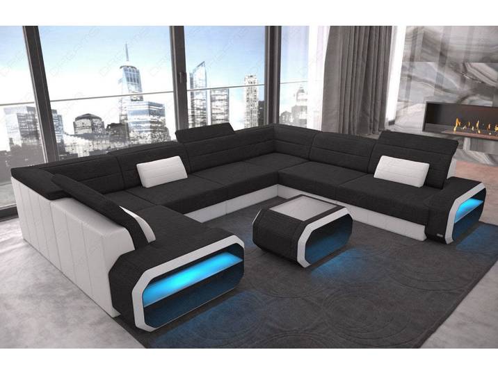 Stoff Wohnlandschaft Verona U-Form