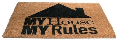 "Imports Décor ""My House My Rules"" Contemporary Decorative Door Mat"