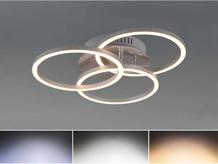 Reality LED Deckenleuchte Circle nickel matt Fernbedienung