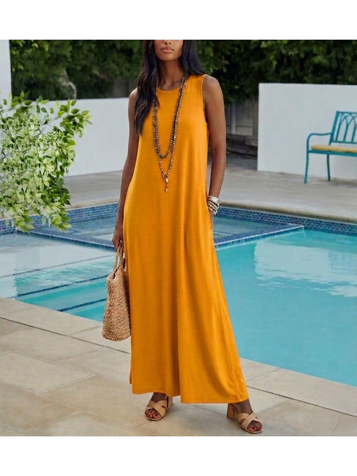 Milan Kiss Kleid in Senf - S