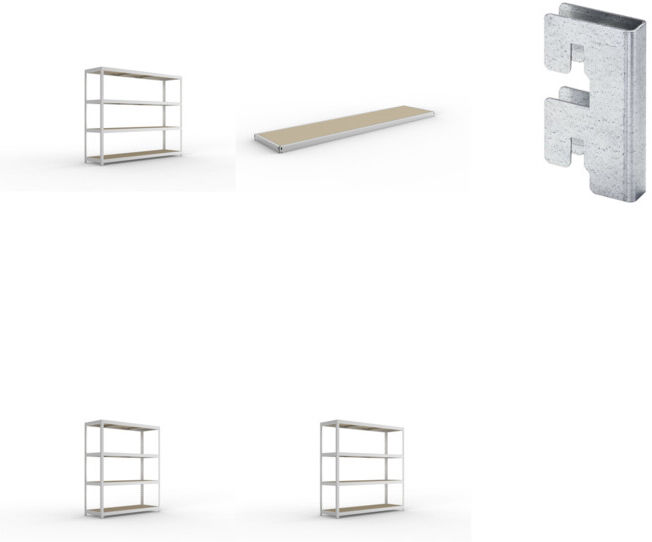 Meta Set Weitspannregal SPEED RACK2500x600x1970 mm verz.+SPEED-RACK Zusatzfachebene 2500x600 mm in verzinkt mit Spanplatte+Weitspannregal vzk 1700x600x1970 Spanp.+Weitspannregal SPEED RACK2000x600x1970 mm verz.+Zubehör Päckchen Verdübelungsset SPEED-RACK 