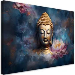 LEINWANDBILD Buddha und Zen Blumen 60x40cm