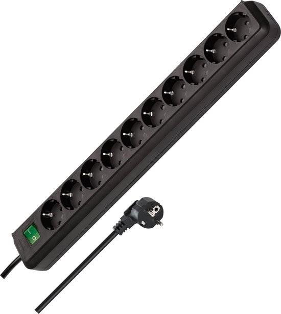 Merkloze stopcontactstrip met verdeelstekker en verlengkabel