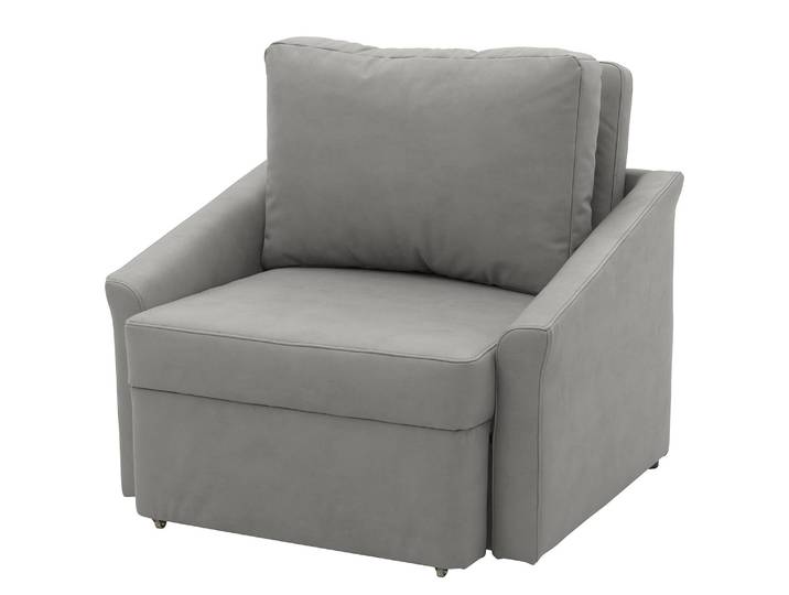 Boxspring-Schlafsessel Befasy Grau Kunstleder Jami 108 x 86 x 96cm