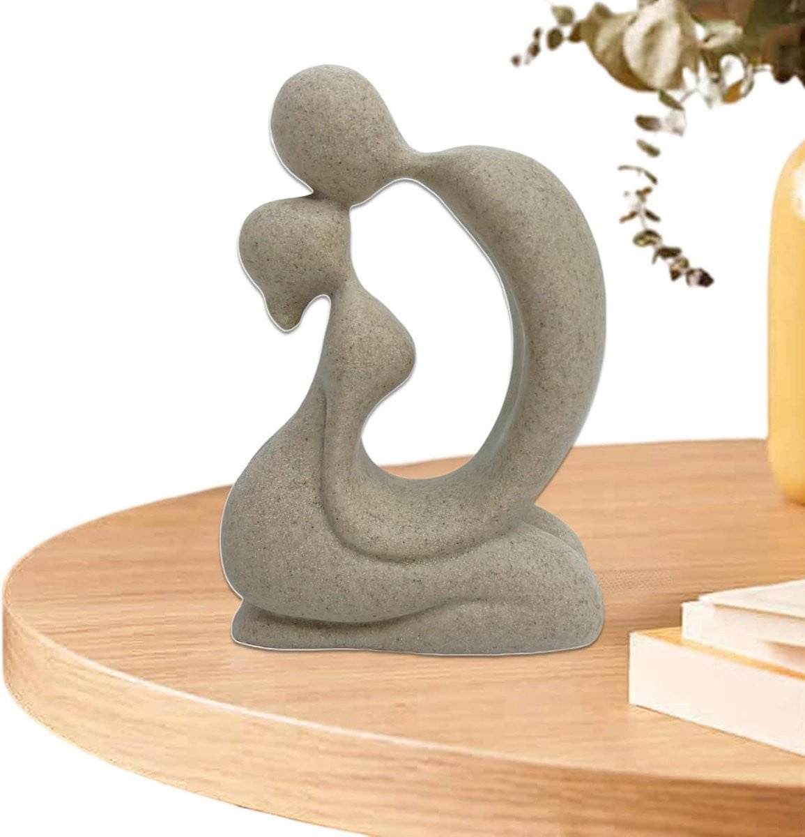 Romantisch paar sculptuur - Abstract liefdesbeeld decoratie - Hoogte: 21,5 cm