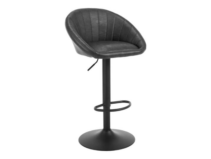 Tabouret Bar WOLTU - Tabouret Cuisine Pivotante - Similicuir Vintage - Hauteur réglable - Anthracite W0ATT0871-1