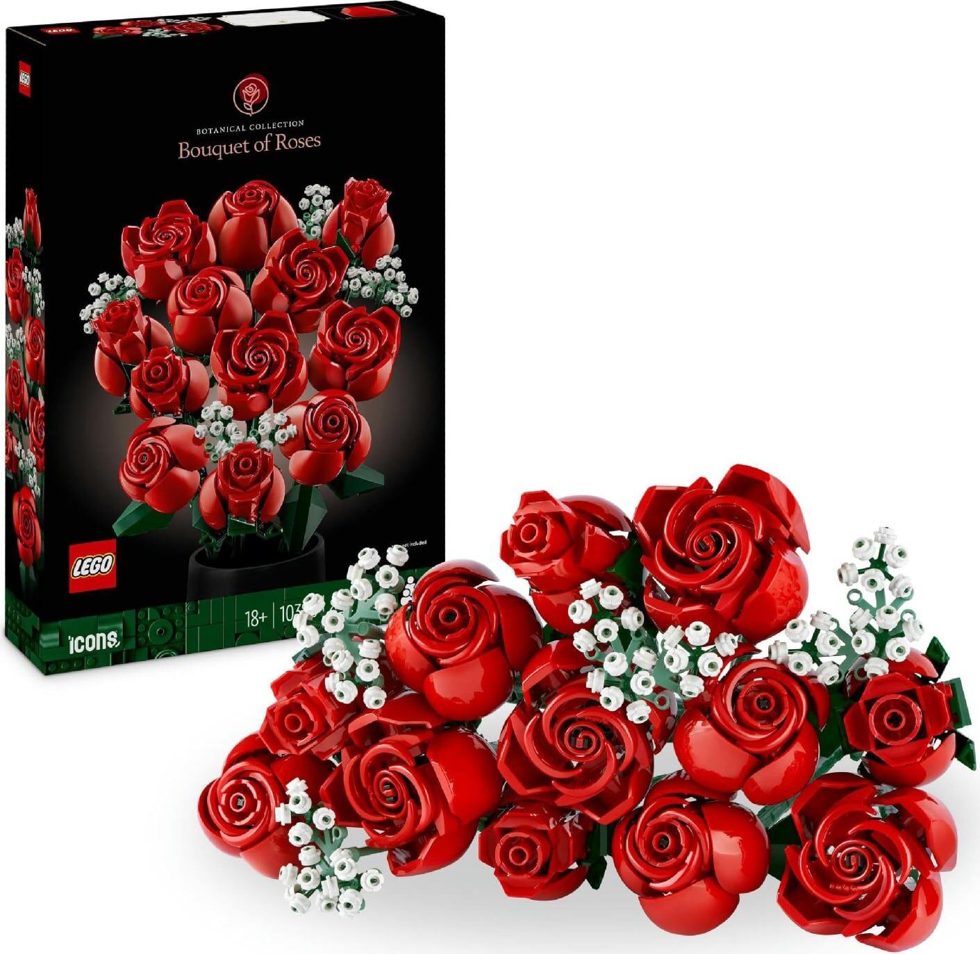 Lego 10328 Icons - Bouquet Di Rose Set Di Fiori Finti Decorazione Floreale Per Casa Dalla Collezione Botanica Per Adulti 18+ Anni - 10328