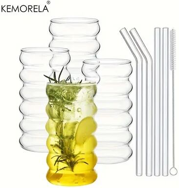 Inspire Daily Merch Heat resistant Transparent Glass Cup Creative Tumbler Drinkware Tea Juice Milk Coffee Mug Home Water Glass Ripple Mug 1pcs 401 500ml