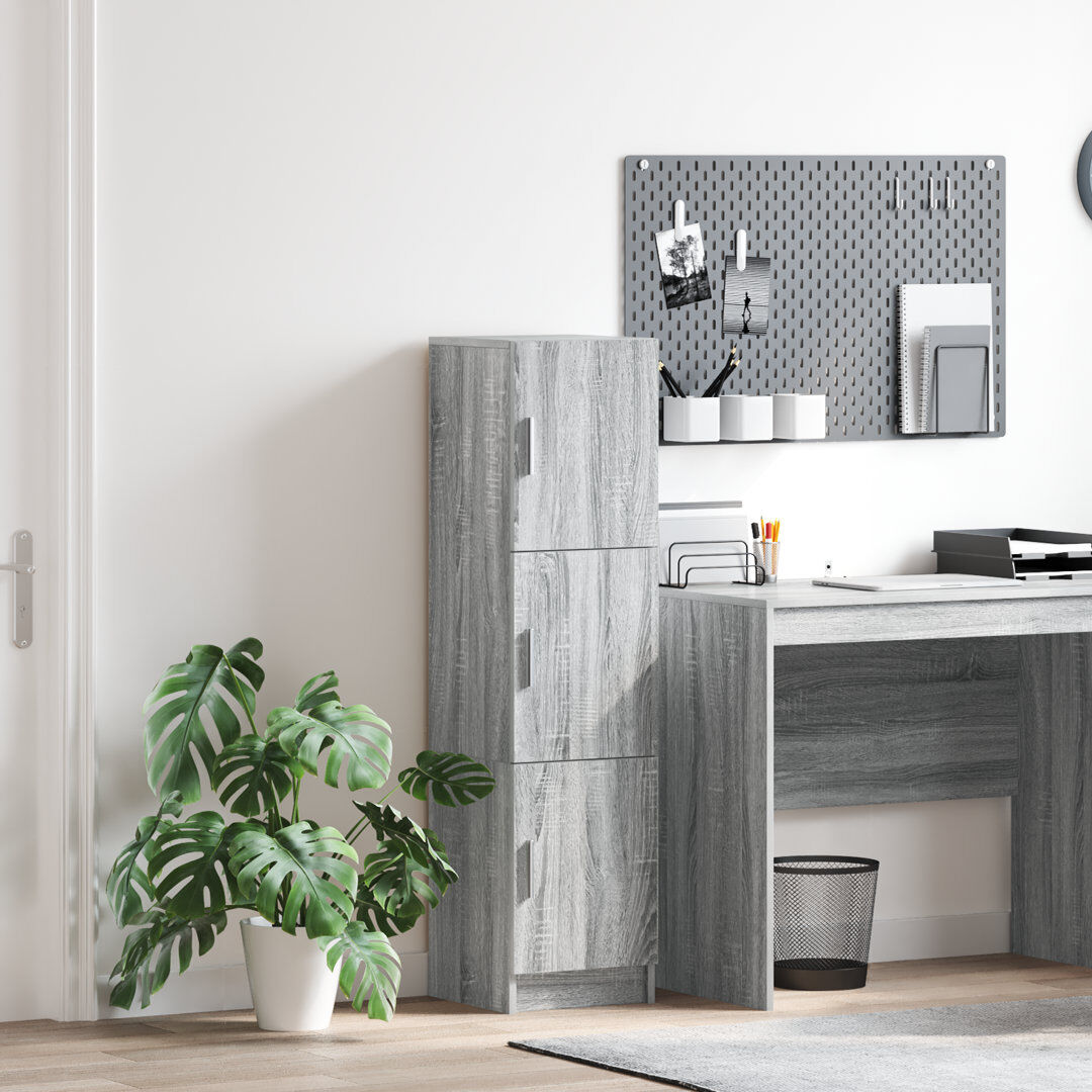 17 Stories Highboard Grey Sonoma 124cm H X 31.5cm W X 32cm D