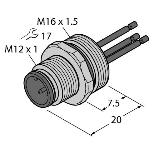 Turck Flanschstecker (0.50 m) (6934166)