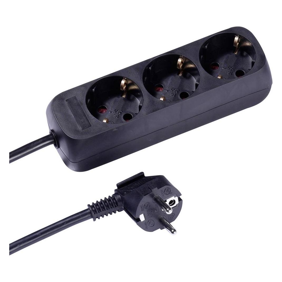 Vivanco VVELSTR3USCHK Steckdosenleiste ohne Kabel Schwarz 1 St. (3x, CEE 7/4, 5 m) (VVELSTR3USCHK)