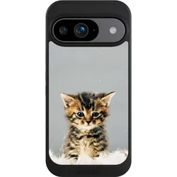 Nivocase Hülle für Google Pixel 9 Handyhülle NIVOcore Case Schwarz Feder Haustier Katze (Google Pixel 9), Smartphone Hülle, Schwarz