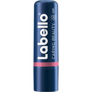 Labello Lippenbalsam Caring Beauty Rose Lippen & Wangen, mit Sheabutter, Mandelöl und Vitamin E, LSF 30, 4,8g