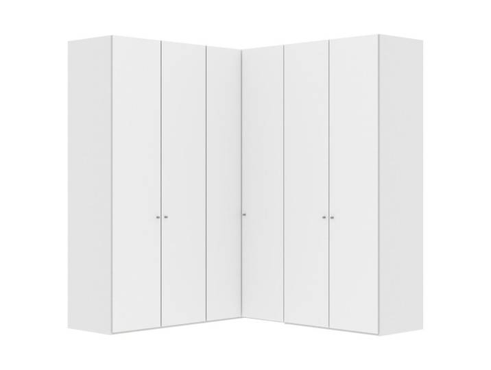 Jutzler Eckkleiderschrank, Weiss, Glas, Holzwerkstoff, 3 Fächer, 203x236x211 cm, Typenauswahl, Beimöbel erhältlich, umfangreiches Zubehör erhältlich, in verschiedenen Holzarten erhältlich, In verschiedenen Grössen erhältlich, in verschiedenen Holzdekoren erhältlich, Schlafzimmer, Kleiderschränke, Eckschränke
