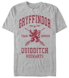 Men's Big & Tall Gryffindor Quidditch Seeker Tops & Tees by Mad Engine in Athletic Heather (Size XXLT)