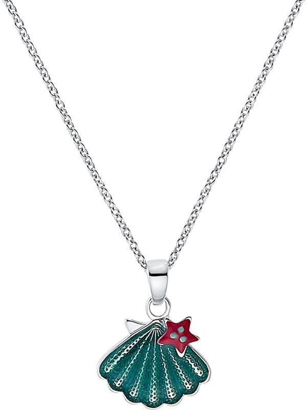 Prinzessin Lillifee Muschel Kette für Mädchen aus Sterlingsilber, Emaille silber