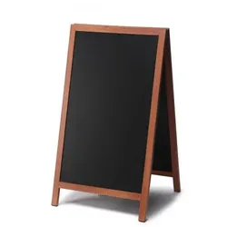 Kundenstopper Holz außen für Gastro, teakfarben, 68x120, Kundenstopper Tafel Restaurant Bistro Cafe Gastronomie