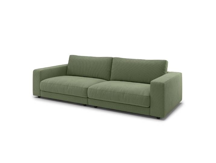Big-Sofa Grün Feincordstoff Feena 290 x 86 x 127cm Modern Polyurethanschaum
