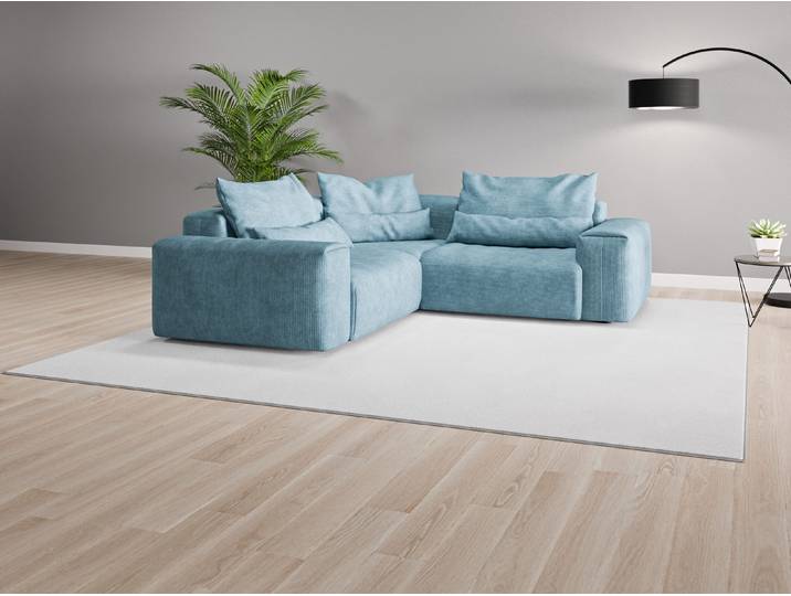 Ecksofa Denver Nr. 2 - Blau (Fernblau) - Cordstoff