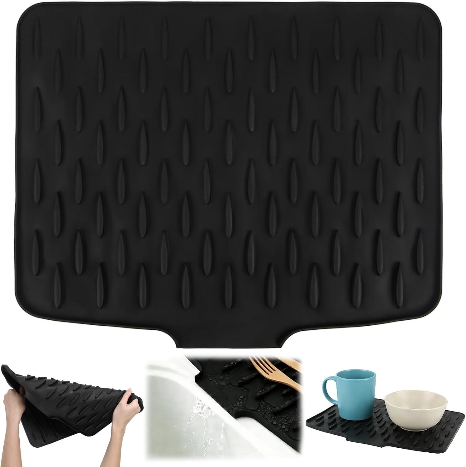 Antislip siliconen afdruipmat voor de keuken, 40 x 32 cm