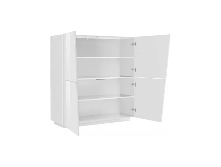 Buffet effet bois blanc brillant 120x43cm