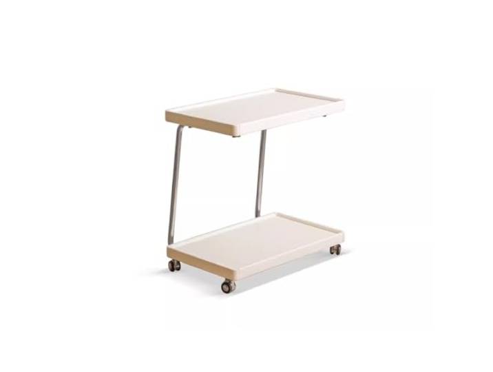 YCCHAH Sofatisch Massivholz-Beistelltisch, C-förmig, schlicht, for Wohnzimmer, Zuhause, weiß, beweglicher Kleiner Couchtisch, Sofa-Beistelltisch Wohnzimmer-Beistelltisch(B)