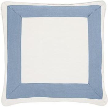 "Bordered Sunbrella Outdoor Pillow Cover - Black/Sand 12"" x 20"" - Ballard Designs"