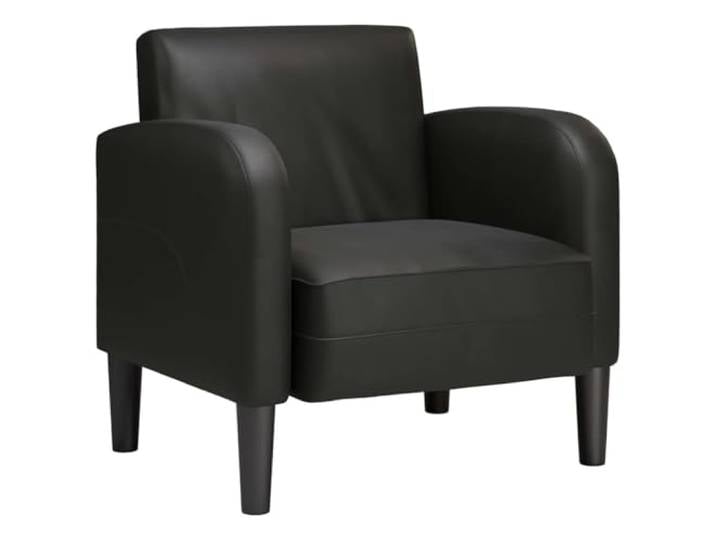 KDVXBCQJH Polstersessel mit Armlehnen Kunstleder Schwarz 69x67x70 cm Bequemer Polsterstuhl für Wohnzimmer und Schlafzimmer mit stabilen Kunststoffbeinen und pflegeleichtem Kunstleder.