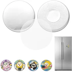 VEVOR Kühlschrankmagnete 50-tlg. 32 mm Zubehör für Buttonmaschine, Buttonrohlinge mit Magnetrückseite Metallgehäuse Transparente Mylar-Folien & Runde Blanko-Papiere für DIY Projekte