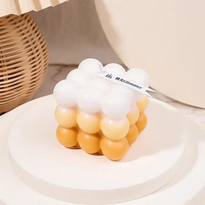 Uplift Picks Creative Aesthetic Decorative Candles Smokeless Handmade Scented Candle Set orange Gradient Cube
