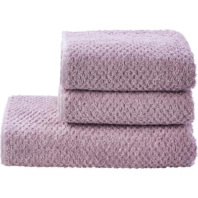 Handtuch Set DONE. "Provence Honeycomb", rosa (altrosa), 3 Stk., Walkfrottier, Walkfrottier, Walkfrottier, Handtücher, in Honigwaben-Optik, mit Fransen